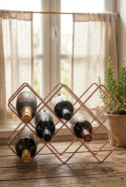 Rose Gold Wine Rack